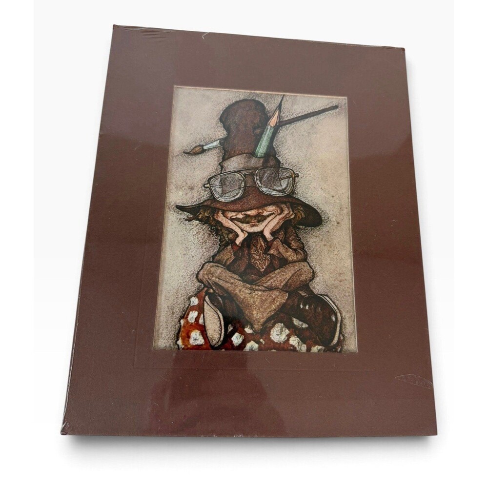 VTG Brian Froud 1977 Art Print Self Portrait 8x10in Cottagecore Bantam Gallery